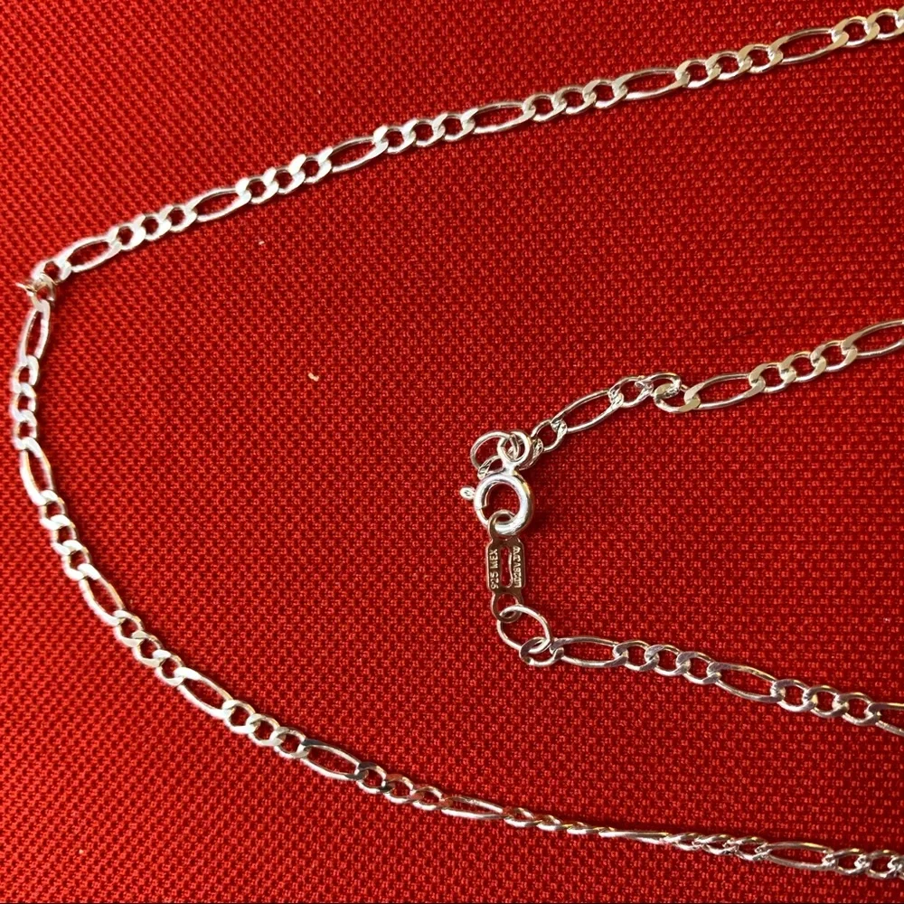 925 Sterling‎ Silver Chain Necklace Jewelry SILVER Classic Fígaro Made In Mexico - Picture 4 of 10